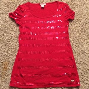 Red sparkle shirt
