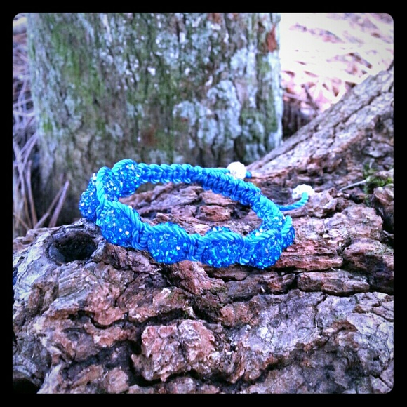 Electric blue shamballa bracelet