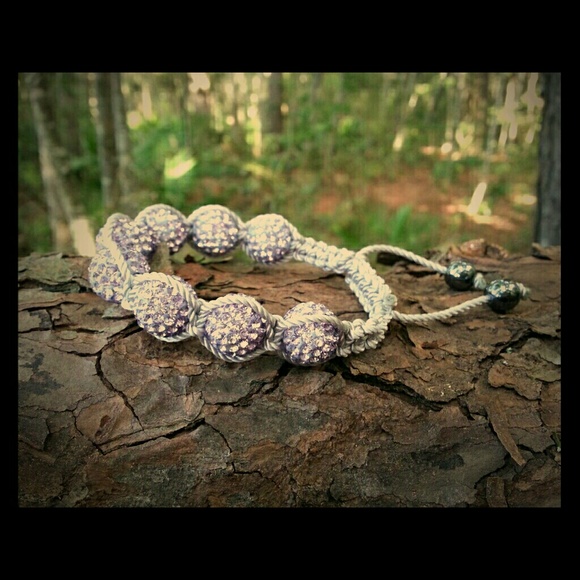 Lavendar and grey shamballa bracelet