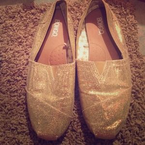 Gold glittery shoes