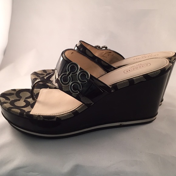 Coach Shoes - COACH MONOGRAM WEDGES SZ 9 HEELS SHOES PUMPS