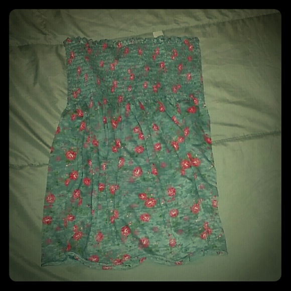 Strapless floral top