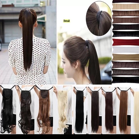 synthetic straight tieup ponytail hair extnsion - Picture 2 of 8