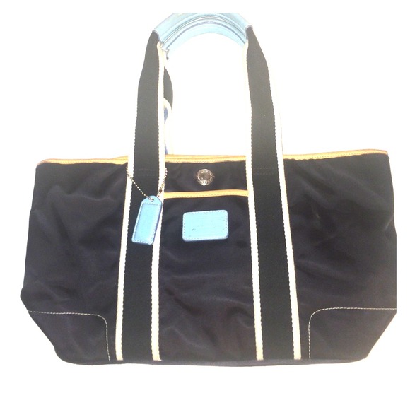 Coach Hampton Handbag (Black Satin)