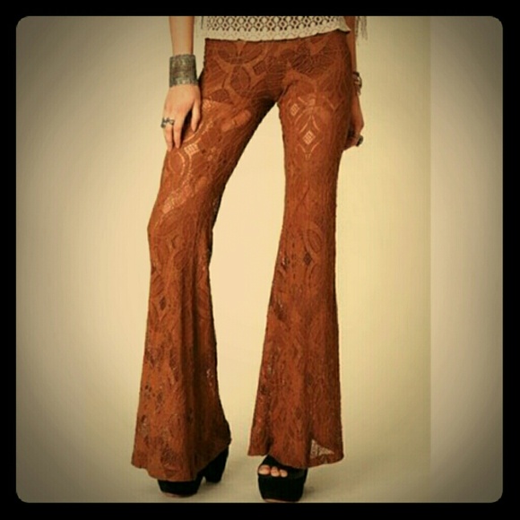 Free People Pants - Nightcap lace bell bottoms