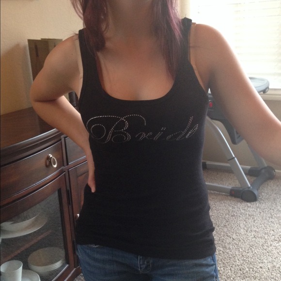 Bride rhinestone tank