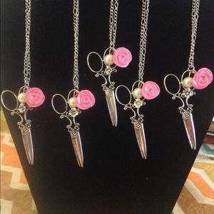 Handmade scissor necklace