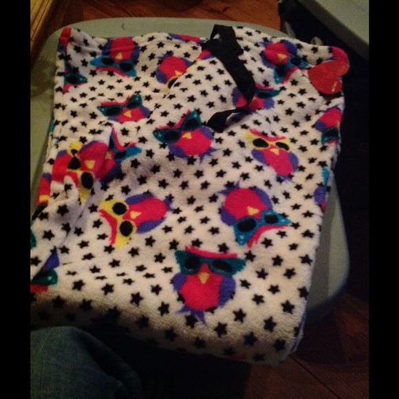 Drawstring terry cloth w/owls pants - Picture 1 of 2