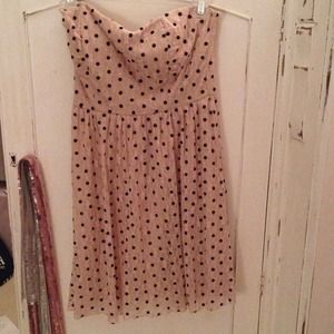 Adorable pink lace polka dot dress