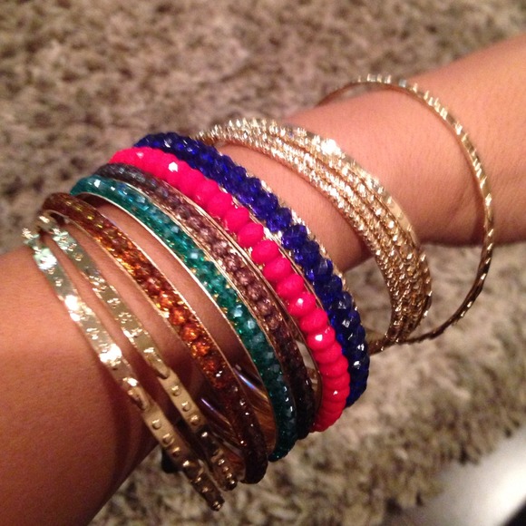 Multi Color Bangle Bracelets - Picture 2 of 3