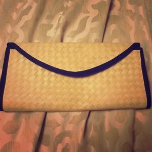 Woven bamboo clutch, purse.