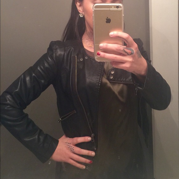 Free people leather jacket size S