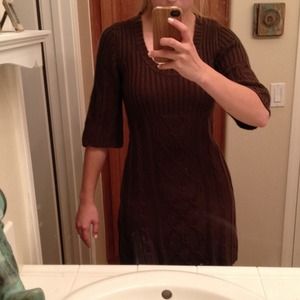 Sweater dress in khaki green