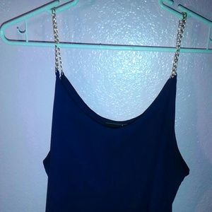 Chiffon gold chain spaghetti straps