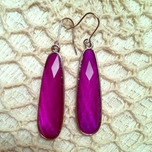 Fuchsia teardrop earrings
