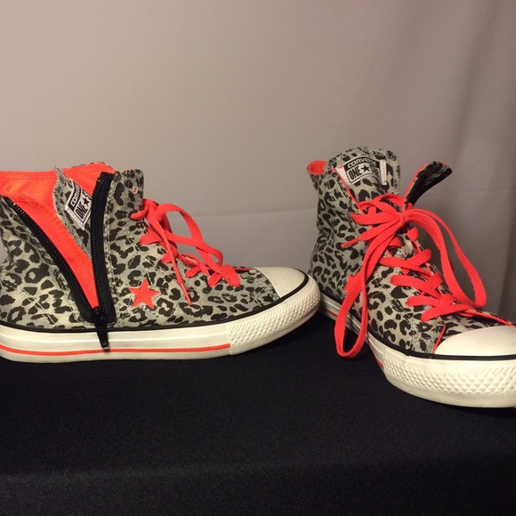 Leopard print bright orange Chuck Taylor