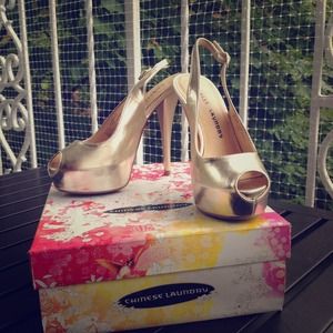 Stunning Light Gold High Heels Size 6