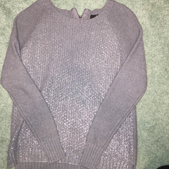 Gray sweater with metallic specks on front