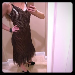 Bcbg Max Azria Chiffon sequined dress Mint Sz 4