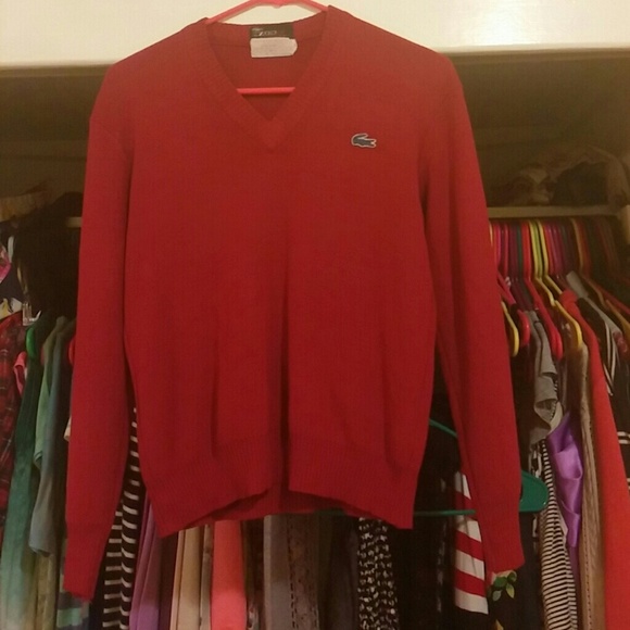 Red Lacoste sweatshirt