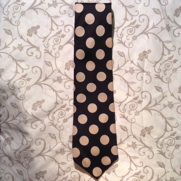 Black and Tan circle patterned neck tie - Picture 1 of 1