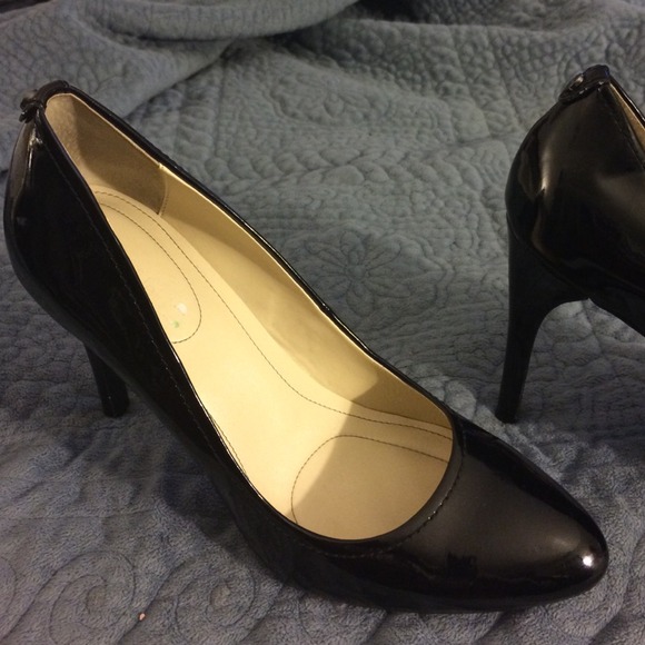 Calvin Klein black patent leather heels