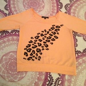 Cheetah Print Peach Sweater