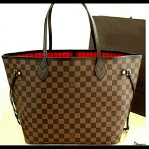 Neverfull Gm, Damier Ebene Checkered Tote