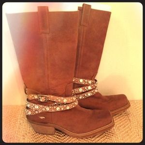 Rocket dog studded strap brown boots 10