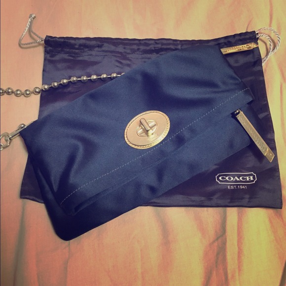 Reserved! COACH Black & Gold Foldover Clutch
