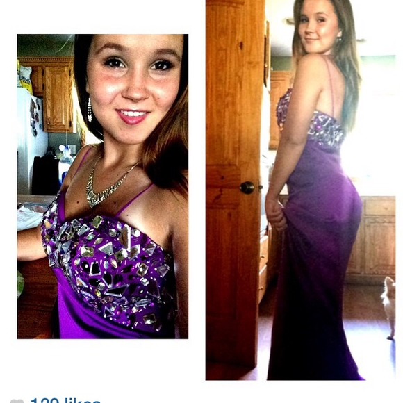 Purple prom dress, silk.