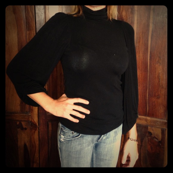 Unique Design- Black Turtle Neck Sweater