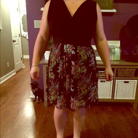 Lane Bryant sz 16 black and floral dress