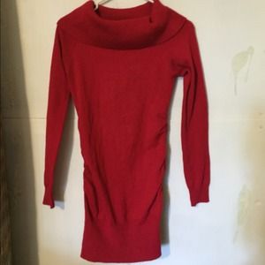 Red sweater dress
