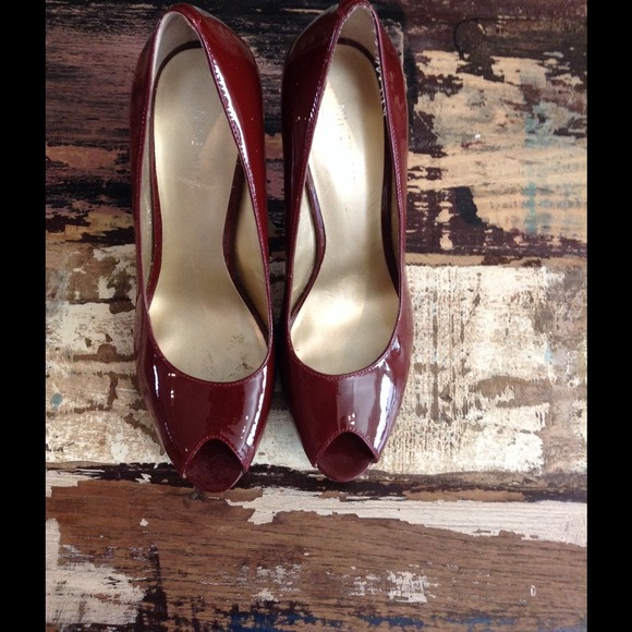 Nine West Dark Red Patent Heels