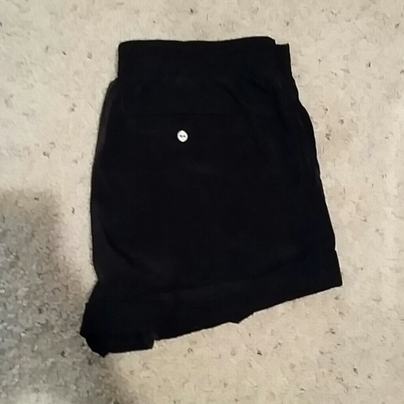 Black polyester shorts