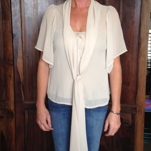 Silk Sheer Flowing Blouse