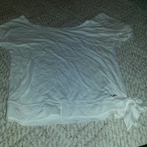 Hollister off the shoulder tie shirt