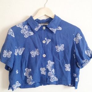 Vintage Butterfly crop top