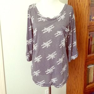 Airplane print tee by Porridge, size M