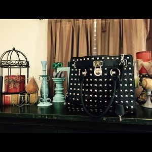 Black Studded Hamilton style handbag