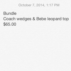 Bundle coach wedges and bebe top