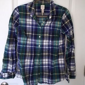 J crew long sleeve plaid shirt
