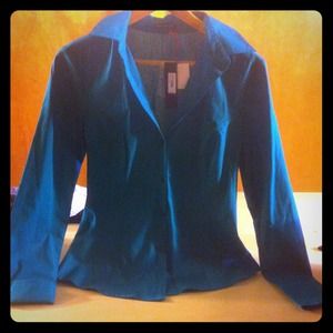 The Limited- aqua button down office shift