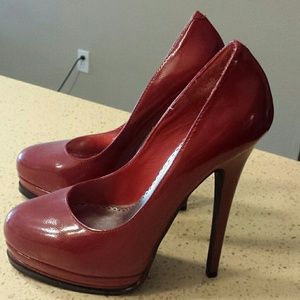 Red pump heels