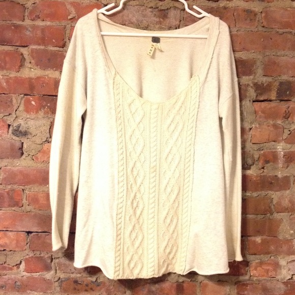 Free People Sweatshirt with sweater front detail