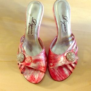 Pretty in pink, kitten heels