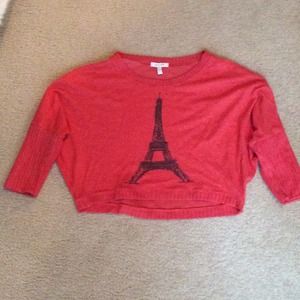 Pink/orange color crop top with Effie tower