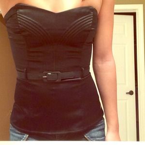Going out black strapless shirt