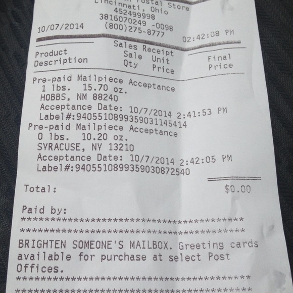 PROOF/Receipt - Picture 2 of 2
